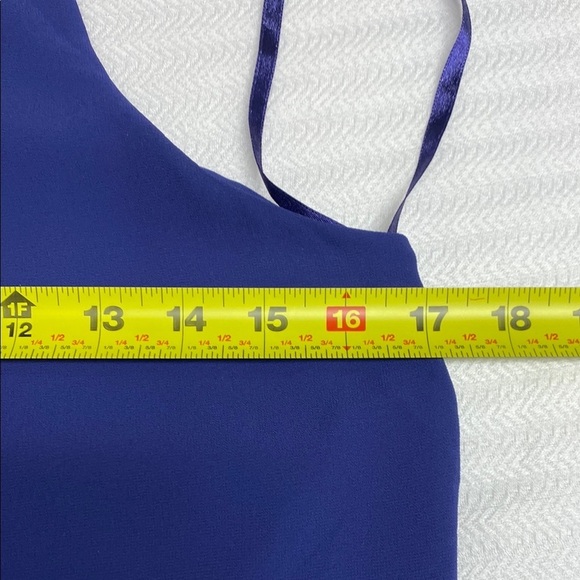 Naked Zebra Dress Mini Spaghetti Straps Deep V Front and Back Royal Blue Small - Picture 9 of 10